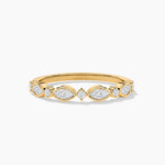Lab Grown Diamond Round Cut Half Eternity Band in 18K Solid Gold | Riyanika