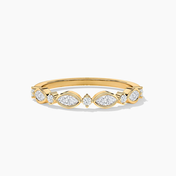 14K Lab Grown Diamond Round Cut Half Eternity Band