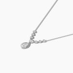 14K Solid Gold Natural Diamond Drop Necklace