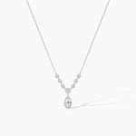 18k Solid Gold Natural Diamond Drop Necklace - Side View | Riyanika Jewels