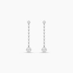14K Natural Diamond Round Cut Drop Earrings