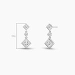 18k solid gold Natural Diamond Dangle Drop earring - Alternate Angle | Riyanika Jewels