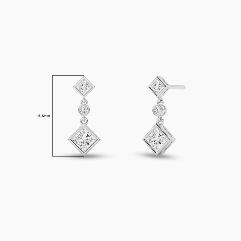 14K solid gold Lab Grown Diamond Dangle Drop earring