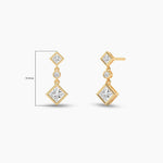 18k solid gold Natural Diamond Dangle Drop earring - Detail | Riyanika Jewels