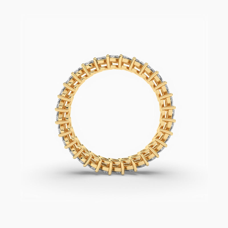 18k Solid Gold Marquise Cut Lab Grown Diamond Band - View 8 | Riyanika Jewels