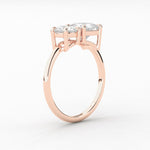 14K 2ct Natural Diamond Round Cut Toi et Moi Engagement Ring