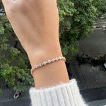 18K Solid Gold Natural Diamond Round Cut Tennis Bracelet – Delicate Stacking Wedding Gift - View 6