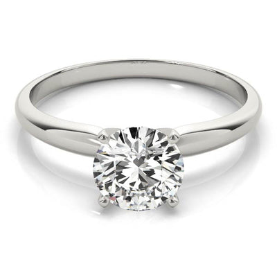 18K Solid Gold 1 CT Round Cut Solitaire Engagement Ring