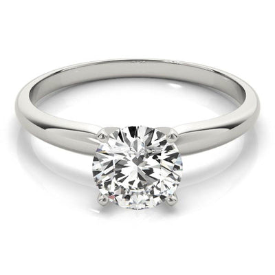 14K 1ct Natural Diamond Round Cut Solitaire Engagement Ring