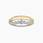 14K Solid Gold Lab Grown Diamond Curved Wedding Band