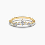 18K Solid Gold Lab Grown Diamond Curved Wedding Band