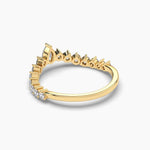 18K Solid Gold Lab Grown Diamond Curved Wedding Band
