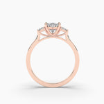 14K 1ct Lab Grown Diamond Heart Cut Three Stone Engagement Ring