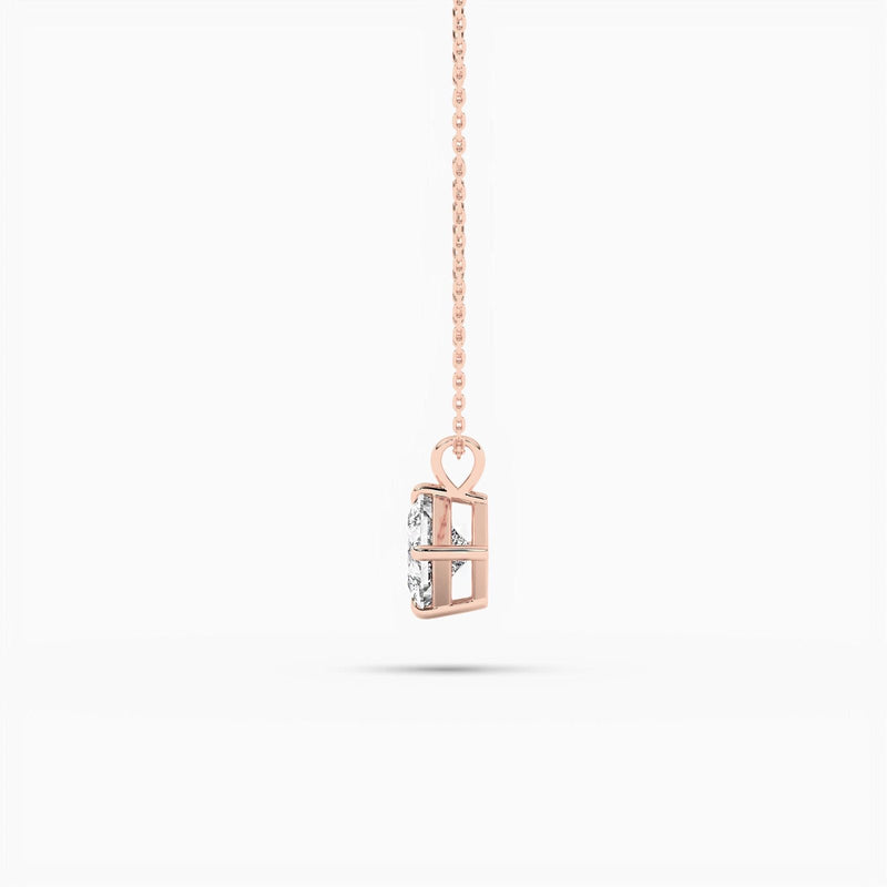 14K Natural Diamond Solitaire Pendant Necklace