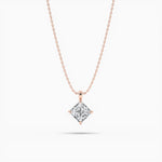14K Natural Diamond Solitaire Pendant Necklace