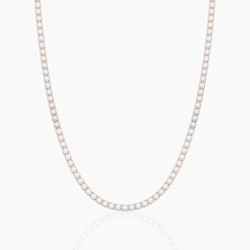18k Solid Gold Flexible Lab Grown Diamond Tennis Choker Necklace | Layering Necklace - Side View