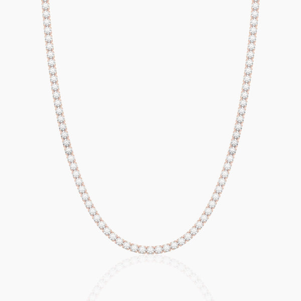 14K Solid Gold Flexible Lab Grown Diamond Tennis Choker Necklace | Layering Necklace