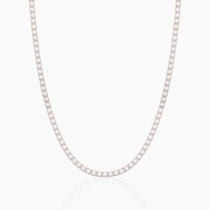14K Solid Gold Flexible Lab Grown Diamond Tennis Choker Necklace | Layering Necklace