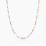 18k Solid Gold Flexibal Natural Diamond Tennis Choker Necklace| Layering Necklace - Side View