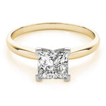 18K Solid Gold 1 CT Princess Cut Natural Diamond Solitaire Engagement Ring - View 6
