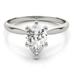 14K 1ct Lab Grown Diamond Pear Cut Solitaire Engagement Ring