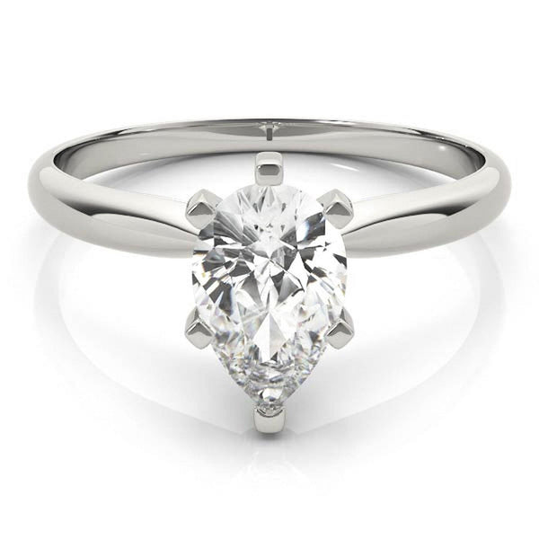 14K 1ct Lab Grown Diamond Pear Cut Solitaire Engagement Ring