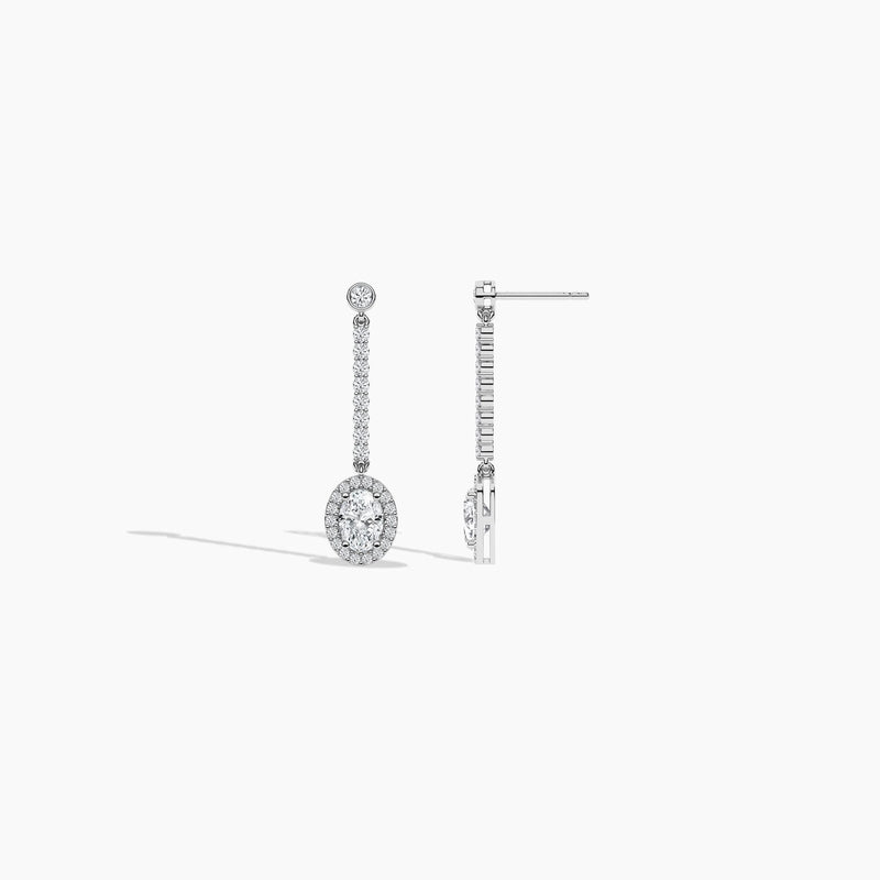 18k Solid Gold Natural Diamond Halo Earring - View 6 | Riyanika Jewels