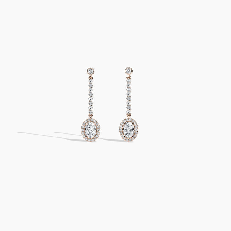 18k Solid Gold Natural Diamond Halo Earring - View 9 | Riyanika Jewels