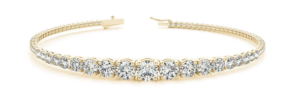 14K 3ct Natural Diamond Tennis Bracelet
