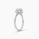 18K Solid Gold Three Stone Natural Diamond Engagement Ring - View 7 | Riyanika Jewels
