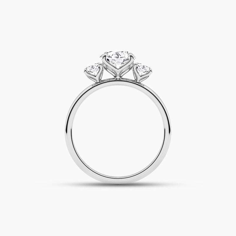 14K Lab Grown Diamond Three Stone Engagement Ring