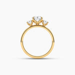 18 Solid Gold Three Stone Lab Grown Diamond Engagement Ring - View 6 | Riyanika Jewels