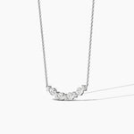 18k Solid Gold Natural Diamond Art Deco Necklace | Curved Bar Necklace - View 6 | Riyanika Jewels