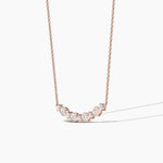 14K Solid Gold Natural Diamond Art Deco Necklace | Curved Bar Necklace