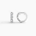 14K Solid Gold Multi-shape Natural Diamond Huggie Earrings
