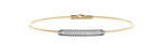 18K Solid Gold 0.33 CT Three-Row Natural Diamond Pavé Bangle