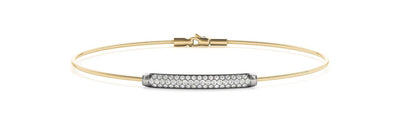 14K 0.33ct Natural Diamond Pave Bangle