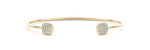 18K Solid Gold 0.33 CTTW Natural Diamond Open Bangle Bracelet