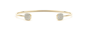 18K Solid Gold 0.33 CTTW Natural Diamond Open Bangle Bracelet