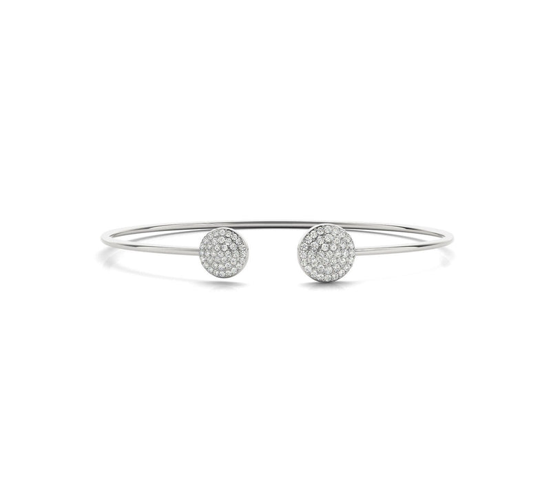 14K Solid Gold 0.50 CTTW Natural Diamond Open Bangle Bracelet
