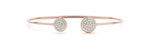 18K Solid Gold 0.50 CTTW Lab Grown Diamond Open Bangle Bracelet - Side View | Riyanika Jewels