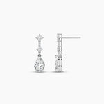 14K Natural Diamond Round Cut Drop Earrings