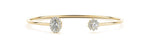 18K Solid Gold 1.50 CT Natural Diamond Open Flexi Bangle
