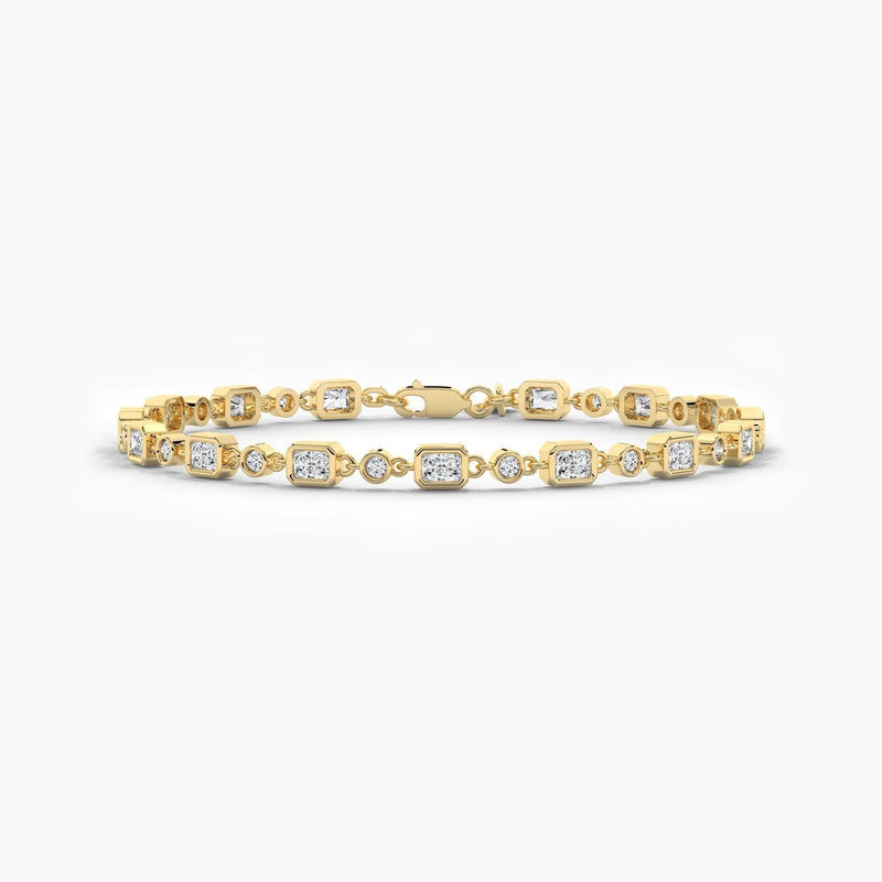 14K Natural Diamond Bezel Tennis Bracelet