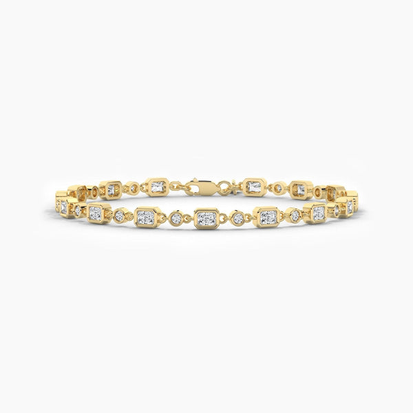 14K Lab Grown Diamond Bezel Tennis Bracelet