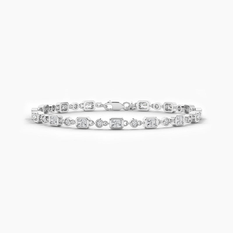 14K Natural Diamond Bezel Tennis Bracelet