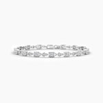 18k Solid Gold Bezel Set Natural Diamond Tennis Bracelet - Alternate Angle | Riyanika Jewels