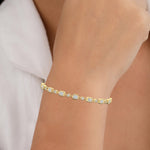 18k Solid Gold Bezel Set Natural Diamond Tennis Bracelet - Detail | Riyanika Jewels