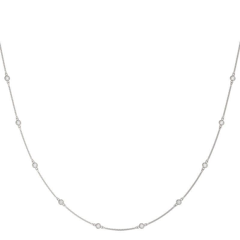 14K Natural Diamond Round Cut Necklace