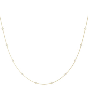 14K Lab Grown Diamond Round Cut Necklace
